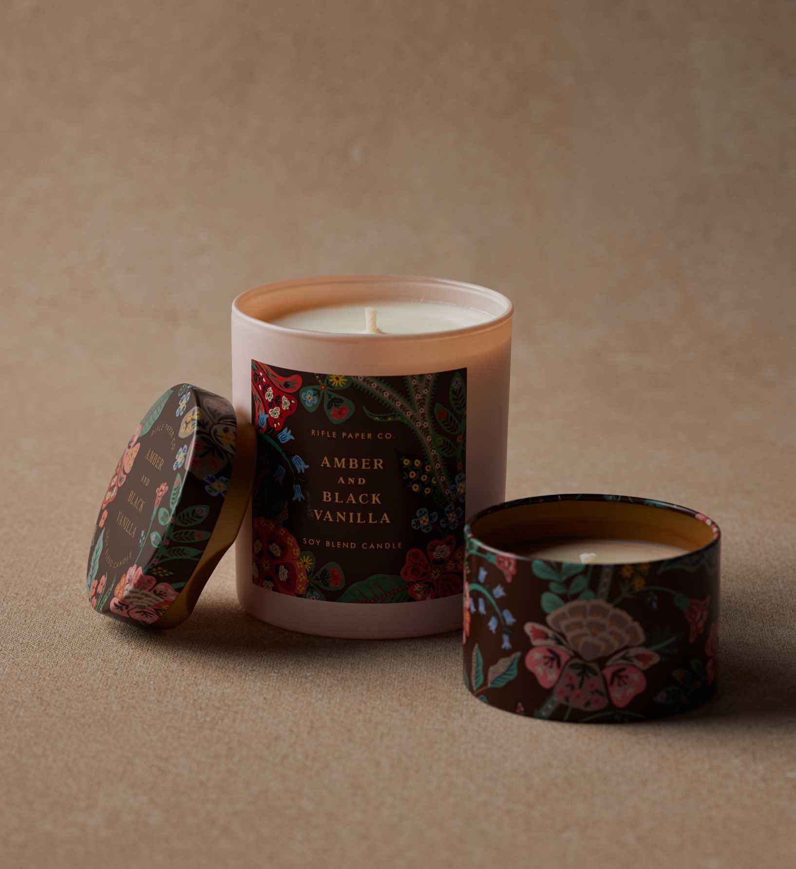 Tin Candle - Amber and Black Vanilla