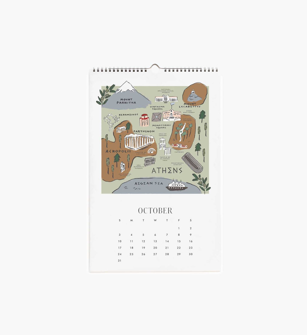 2027 Wall Calendar - Travel Sketches