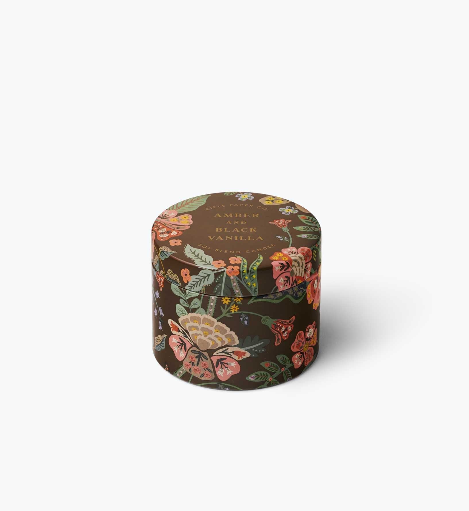 Tin Candle - Amber and Black Vanilla