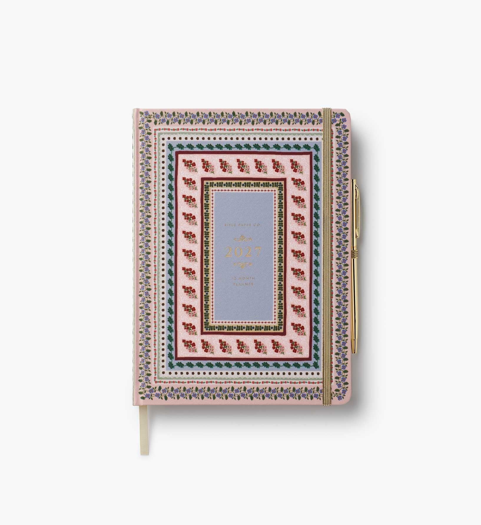 2027 12-Month Hardcover Planner with Pen - Paisley
